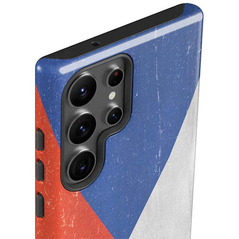 Czech Republic Flag Distressed Galaxy S23 Ultra Pro Case